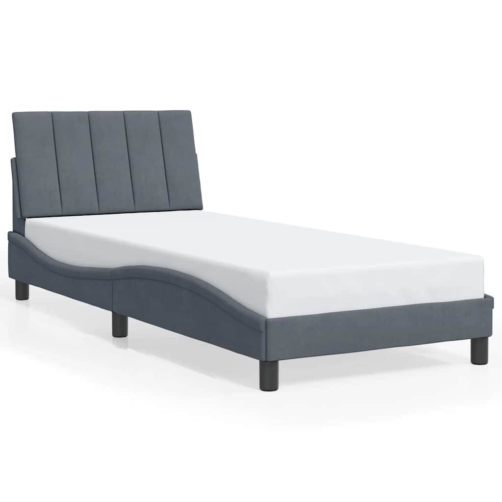 vidaXL Bettgestell ohne Matratze Dunkelgrau 80x200 cm Samt