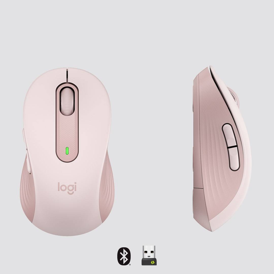 Logitech Signature M650 L Maus Funk, Bluetooth® Rechtshänder Größe: L Optisch Rose 5 Tasten 4000 dpi