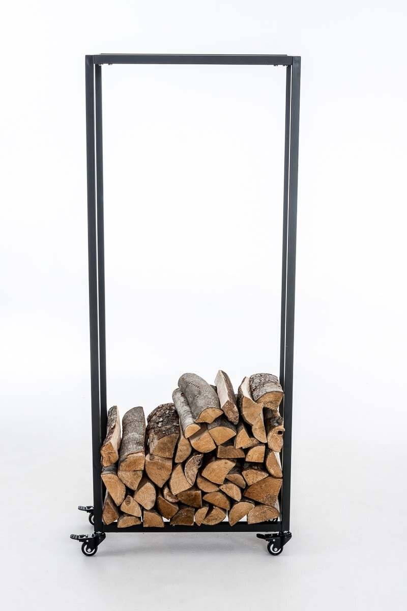 Kaminholzständer Hetta 25x60x100 cm schwarz