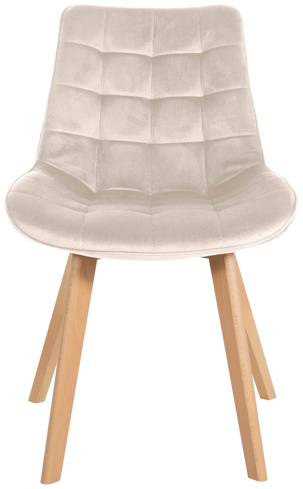 2er Set Stühle Brook Samt creme