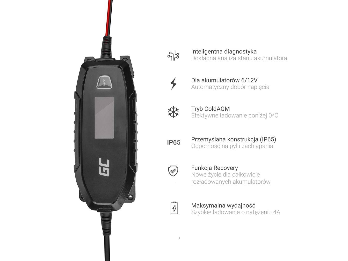 Green Cell Charger for accumulators 6V 12V 4A with diagnostics function Energie &amp; USV Batterien