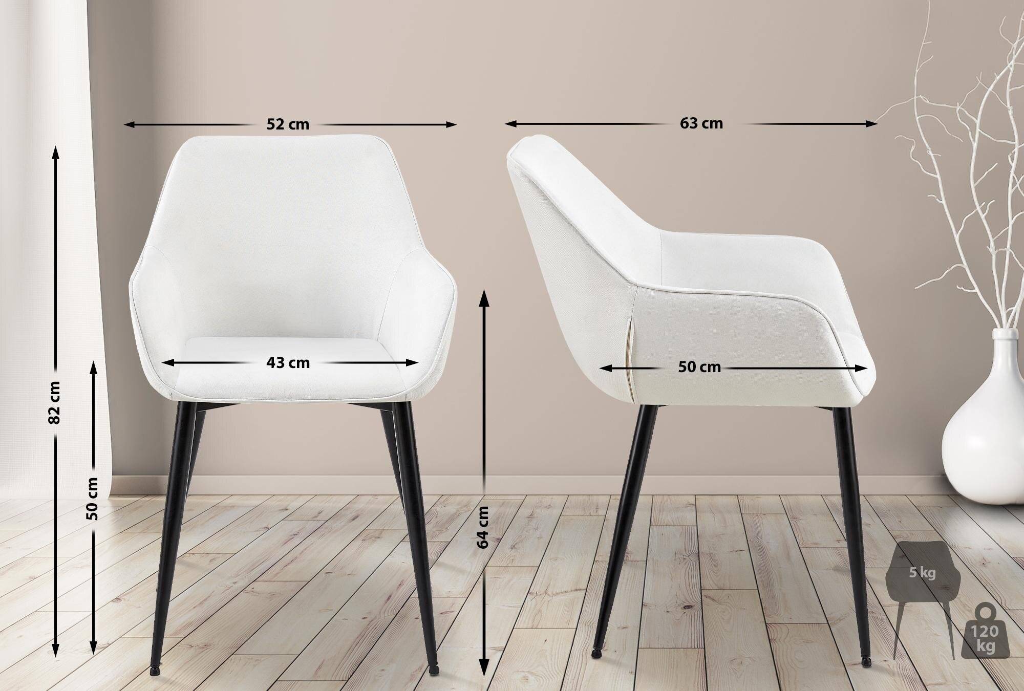 Esszimmerstuhl Vessa Stoff creme