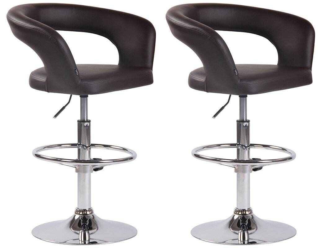 2er Set Barhocker Jaen Kunstleder braun
