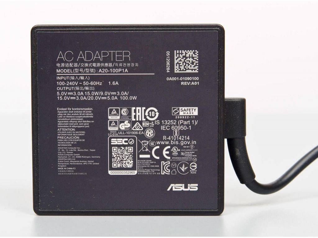 ASUS 0A001-01090100 adattatore e invertitore Interno 100 W Nero (ASUS G513QE/G513RM 100W 3PIN USB-C Power Adapter)