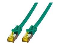 RJ45 Patchkabel Cat.6A S/FTP LSZH -- Cat.7 Rohkabel grün 0,25m