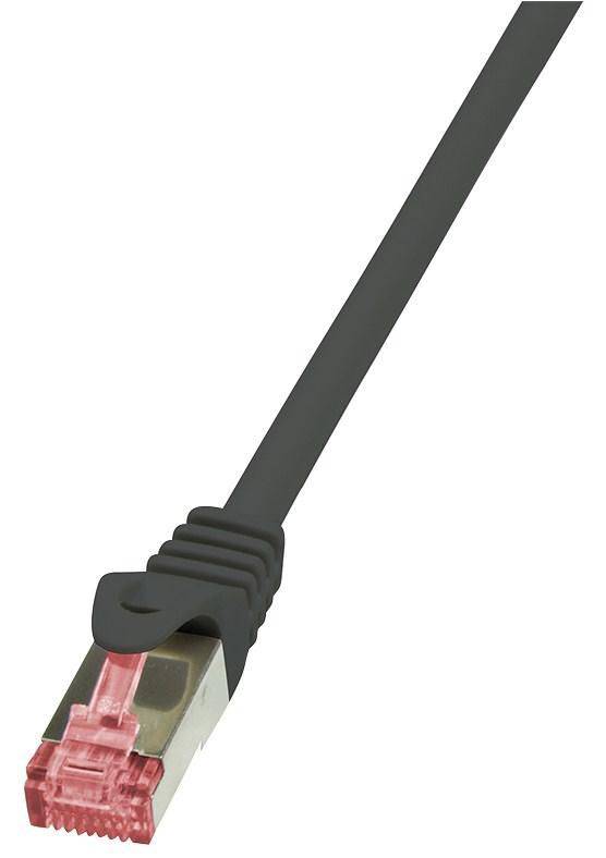LogiLink CQ2033S RJ45 Netzwerkkabel, Patchkabel CAT 6 S/FTP 1.00 m Schwarz Flammwidrig, mit Rastnasenschutz 1 St.