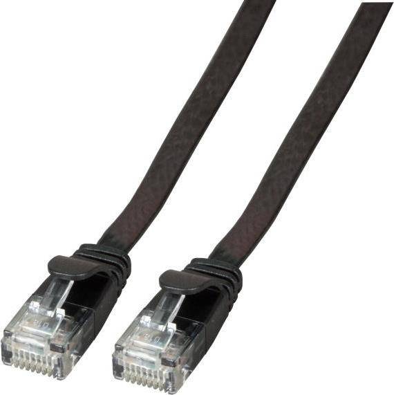 RJ45 Flachpatchkabel Cat.6A U/UTP PVC -- schwarz 3m Kupferverkabelung