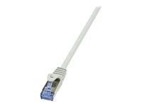 LogiLink CQ4032S RJ45 Netzwerkkabel, Patchkabel S/FTP 1.00 m Grau vergoldete Steckkontakte, Flammwidrig, mit Rastnasenschutz 1 St.