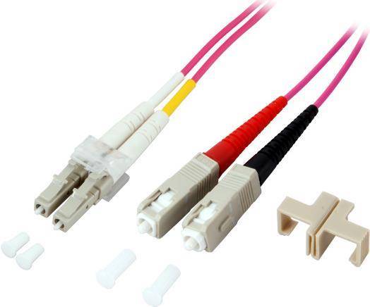 EFB Elektronik O0323.1 Glasfaser LWL Anschlusskabel [1x LC-Stecker - 1x SC-Stecker] 50/125 µ Multimode OM4 1.00 m