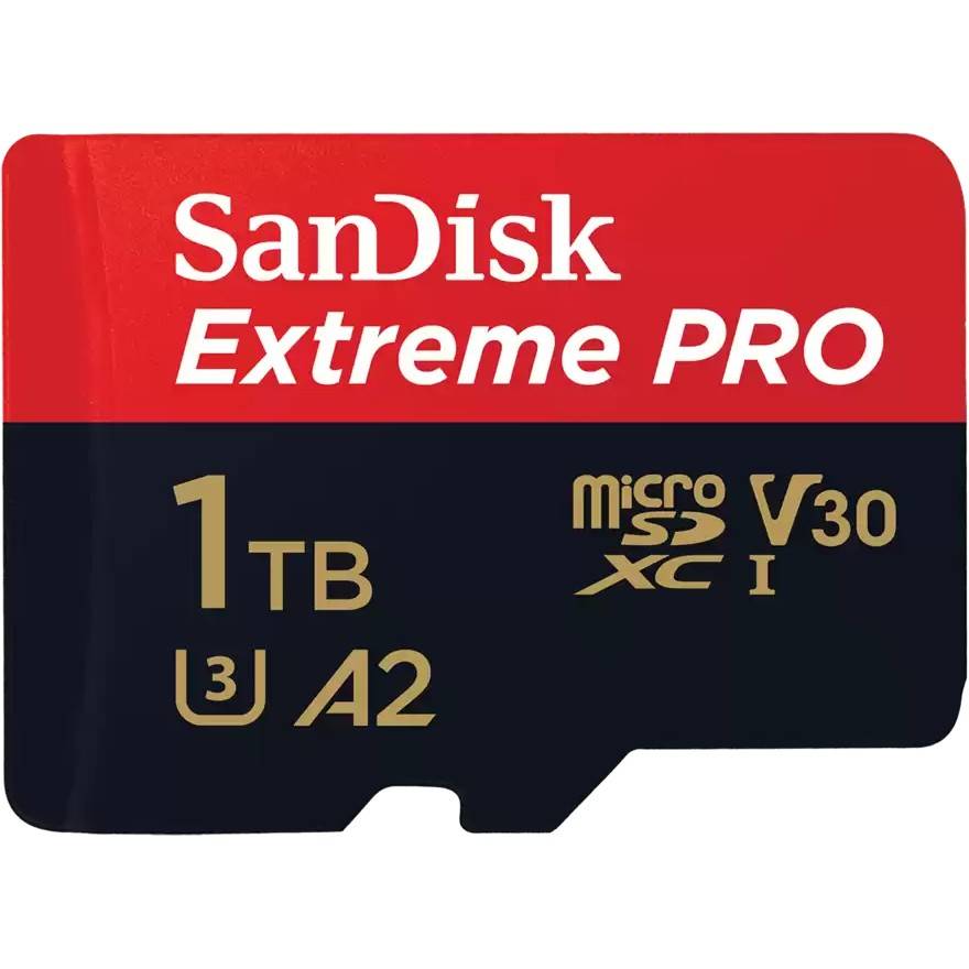 SanDisk Extreme PRO microSDXC-Karte 1TB Class 10, UHS-I, v30 Video Speed Class stoßsicher, Wasserdicht