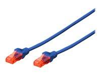 Digitus DK-1617-010/B RJ45 Netzwerkkabel, Patchkabel CAT 6 U/UTP 1.00 m Blau Halogenfrei, verdrillte Paare 1 St.