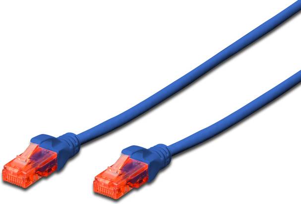 Digitus DK-1617-010/B RJ45 Netzwerkkabel, Patchkabel CAT 6 U/UTP 1.00 m Blau Halogenfrei, verdrillte Paare 1 St.