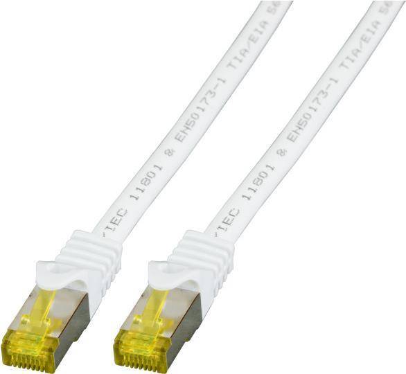 RJ45 Patchkabel Cat.6A S/FTP LSZH -- Cat.7 Rohkabel weiß 7,5m