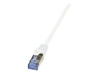 LogiLink CQ3101S RJ45 Netzwerkkabel, Patchkabel CAT 6a S/FTP 15.00 m Weiß Flammwidrig, mit Rastnasenschutz 1 St.
