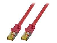 RJ45 Patchkabel Cat.6A S/FTP LSZH -- Cat.7 Rohkabel rot 1m