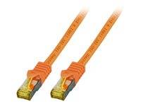 RJ45 Patchkabel Cat.6A S/FTP LSZH -- Cat.7 Rohkabel orange 1m