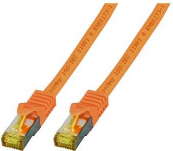 RJ45 Patchkabel Cat.6A S/FTP LSZH -- Cat.7 Rohkabel orange 1m