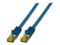 RJ45 Patchkabel Cat.6A S/FTP LSZH -- Cat.7 Rohkabel blau 0,25m