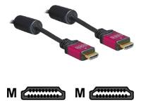 Delock HDMI Anschlusskabel HDMI-A Stecker, HDMI-A Stecker 2.00 m Rot/Schwarz 84333 vergoldete Steckkontakte, mit Ferritkern HDMI-Kabel