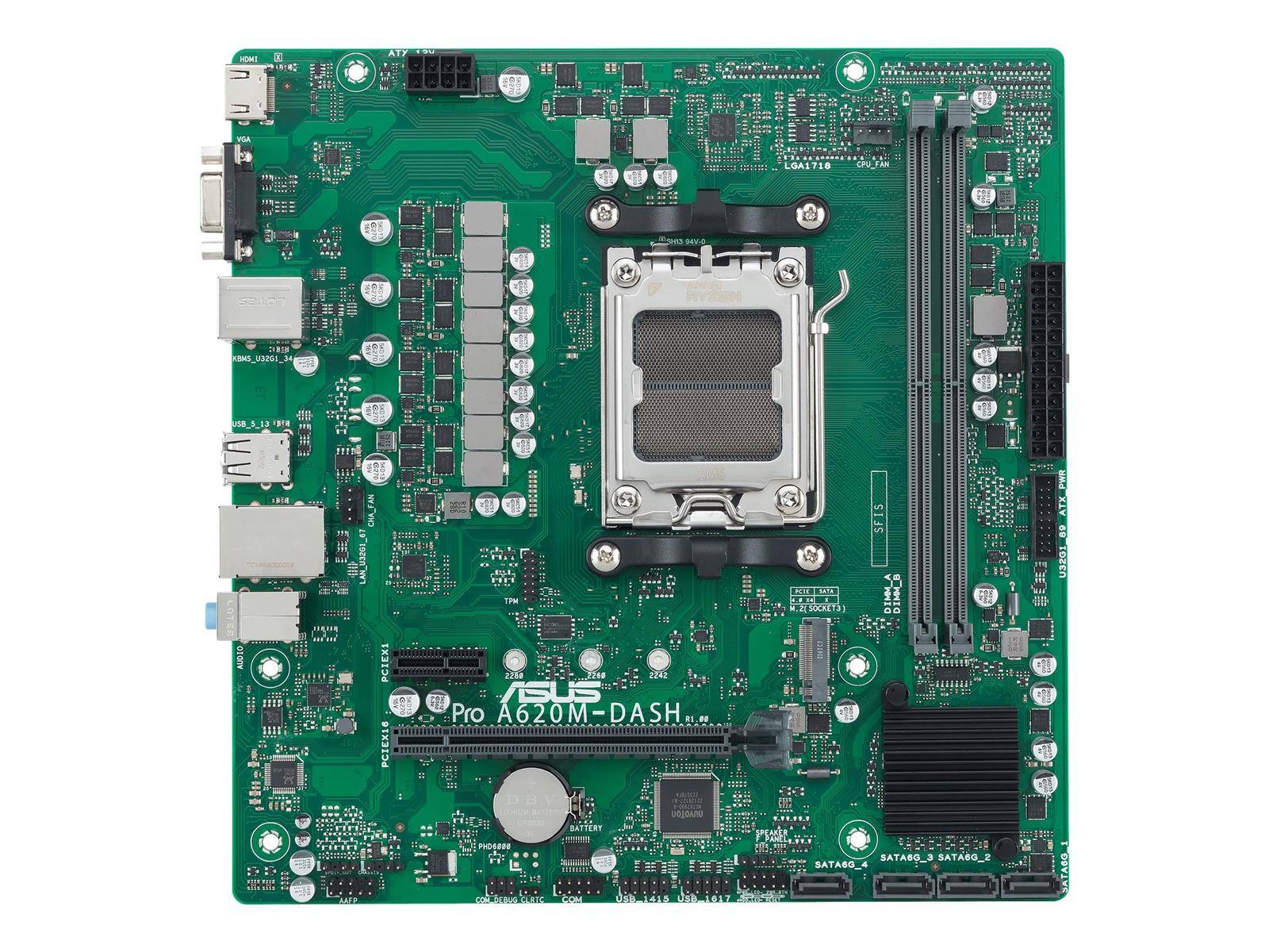 ASUS PRO A620M-DASH-CSM, AMD, Sockel AM5, Sockel AM5, DDR5-SDRAM, 96 GB, DIMM