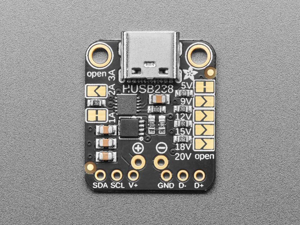 Adafruit USB Type C Power Delivery Breakout, 24 Impulse/Umdrehung, I2C/Jumper, bis 20V