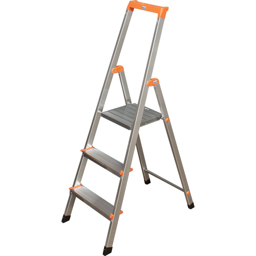 Krause 126214 Aluminium Stufen-Stehleiter Arbeitshöhe (max.): 2.65m Silber DIN EN 131 2.9kg