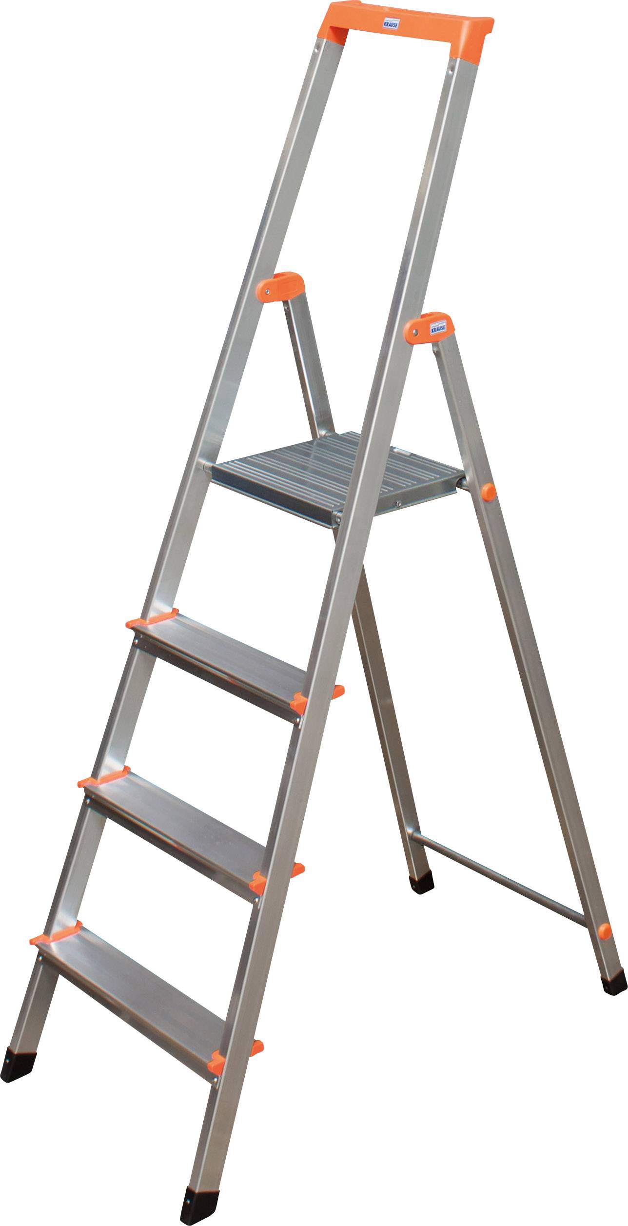 Krause 126221 Aluminium Stufen-Stehleiter Arbeitshöhe (max.): 2.85m Silber DIN EN 131 3.7kg