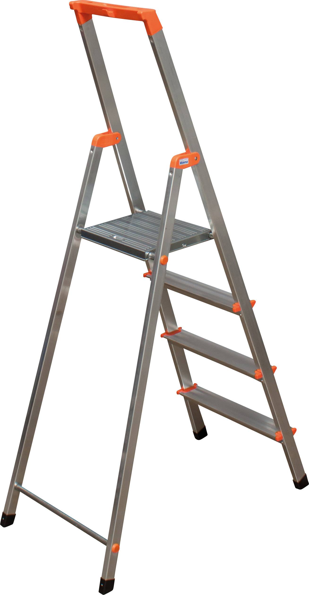 Krause 126221 Aluminium Stufen-Stehleiter Arbeitshöhe (max.): 2.85m Silber DIN EN 131 3.7kg