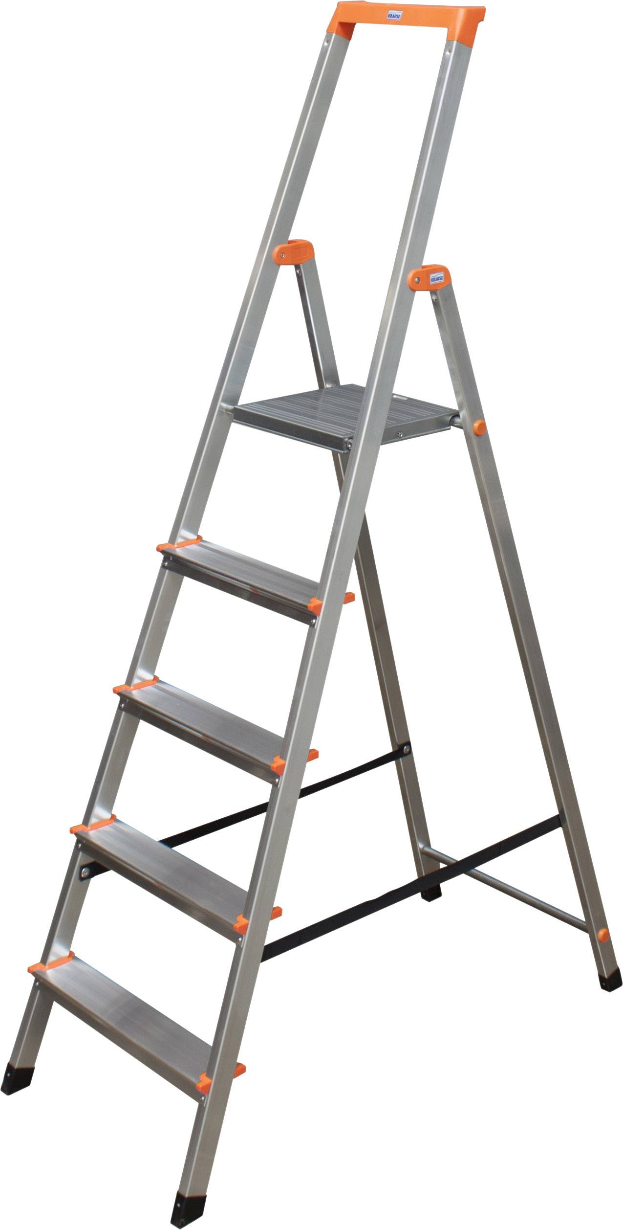 Krause 126238 Aluminium Stufen-Stehleiter Arbeitshöhe (max.): 3.05m Silber DIN EN 131 4.5kg