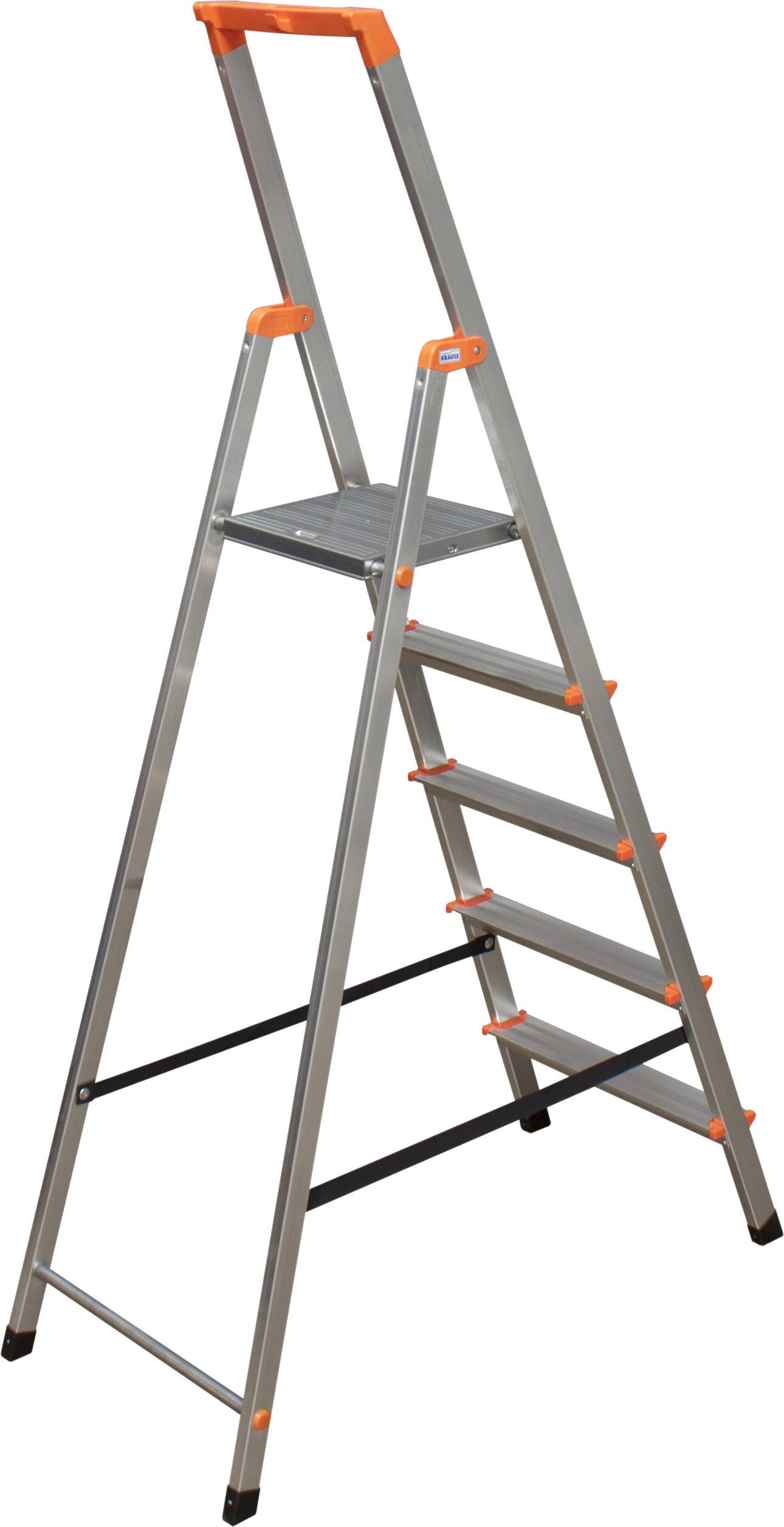 Krause 126238 Aluminium Stufen-Stehleiter Arbeitshöhe (max.): 3.05m Silber DIN EN 131 4.5kg