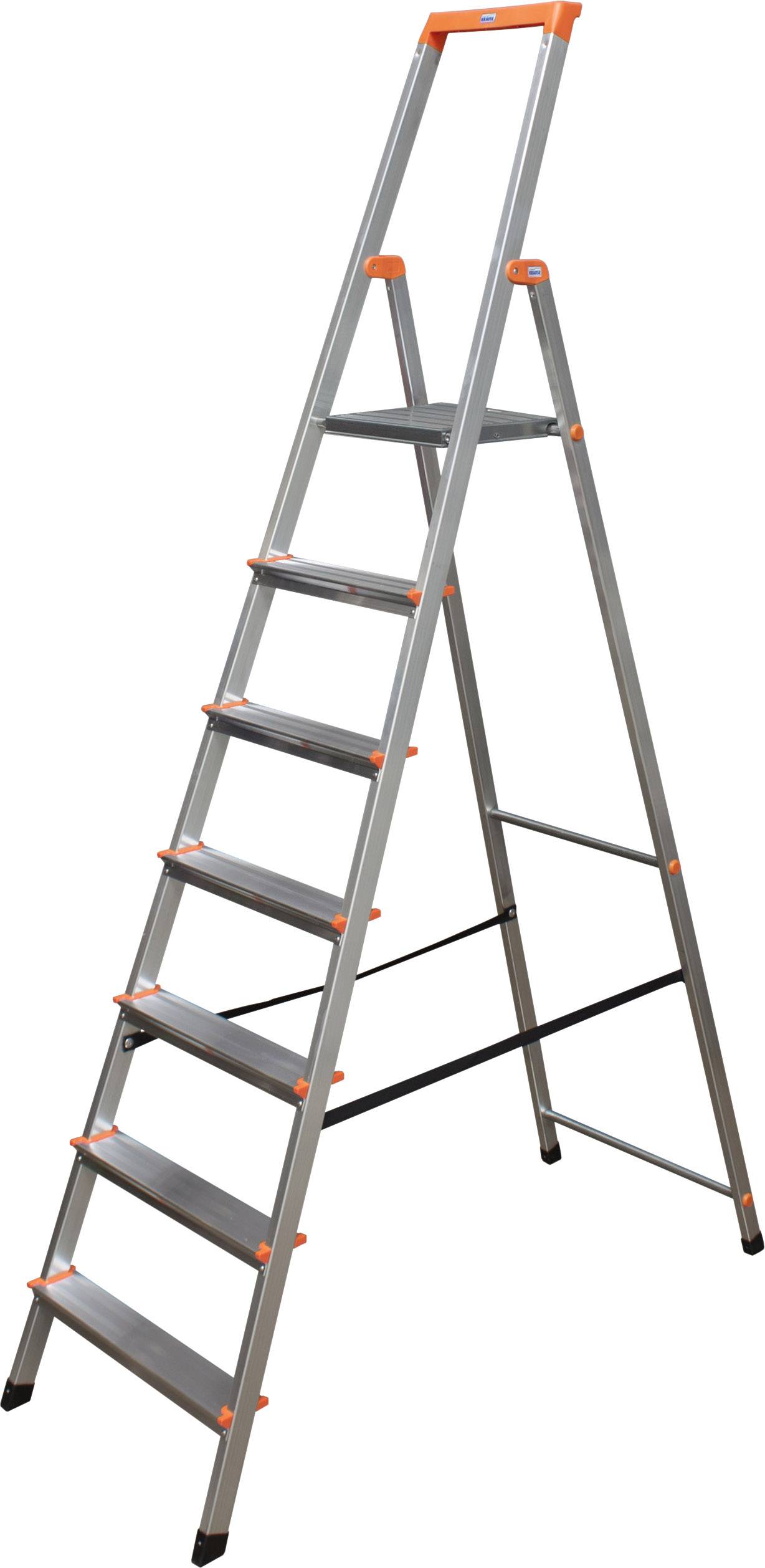 Krause 126252 Aluminium Stufen-Stehleiter Arbeitshöhe (max.): 3.50m Silber DIN EN 131 6kg