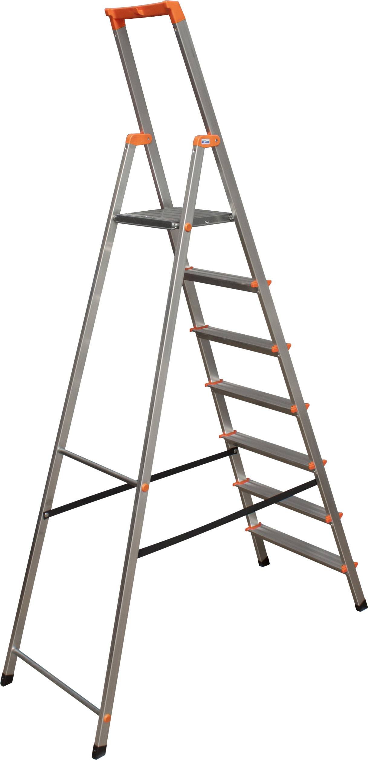 Krause 126252 Aluminium Stufen-Stehleiter Arbeitshöhe (max.): 3.50m Silber DIN EN 131 6kg