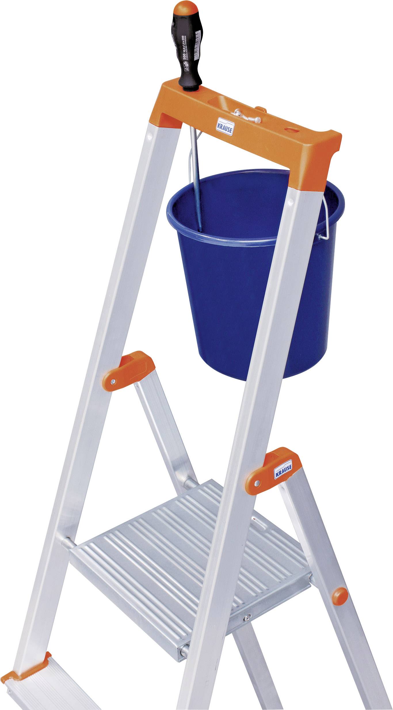 Krause 126252 Aluminium Stufen-Stehleiter Arbeitshöhe (max.): 3.50m Silber DIN EN 131 6kg