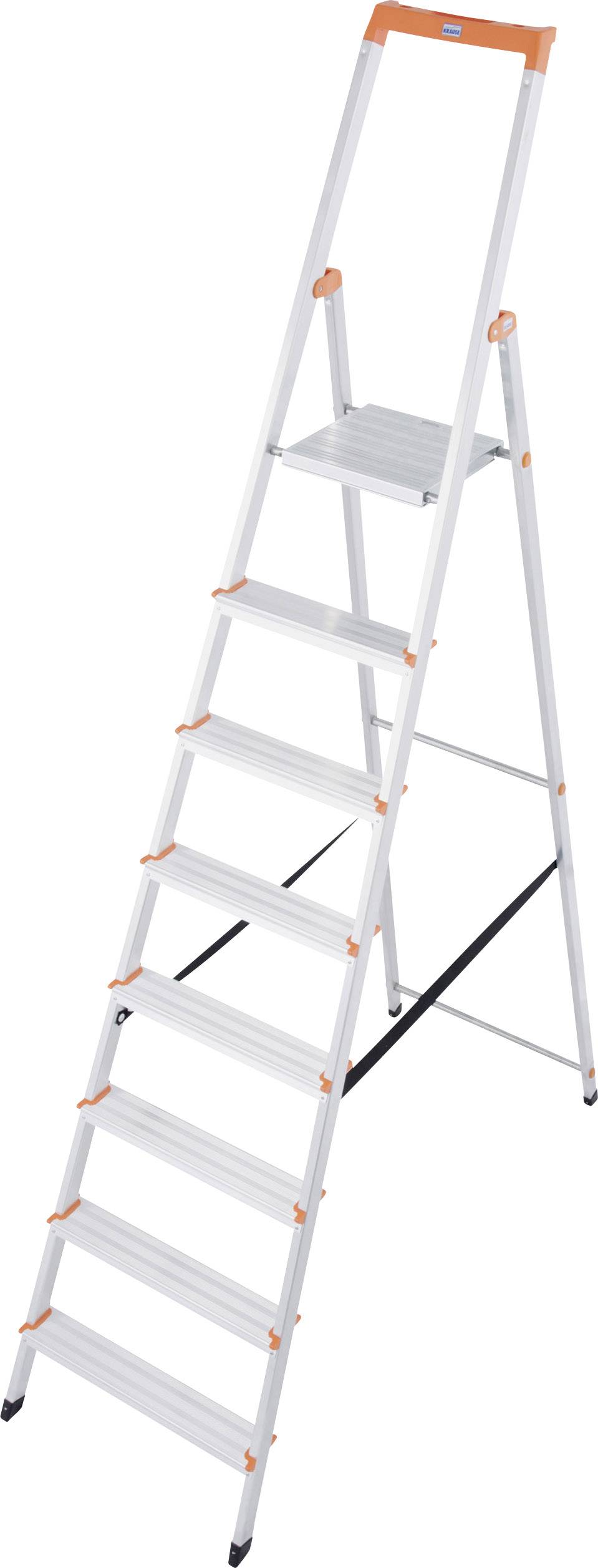 Krause 126269 Aluminium Stufen-Stehleiter Arbeitshöhe (max.): 3.70m Silber DIN EN 131 7.2kg