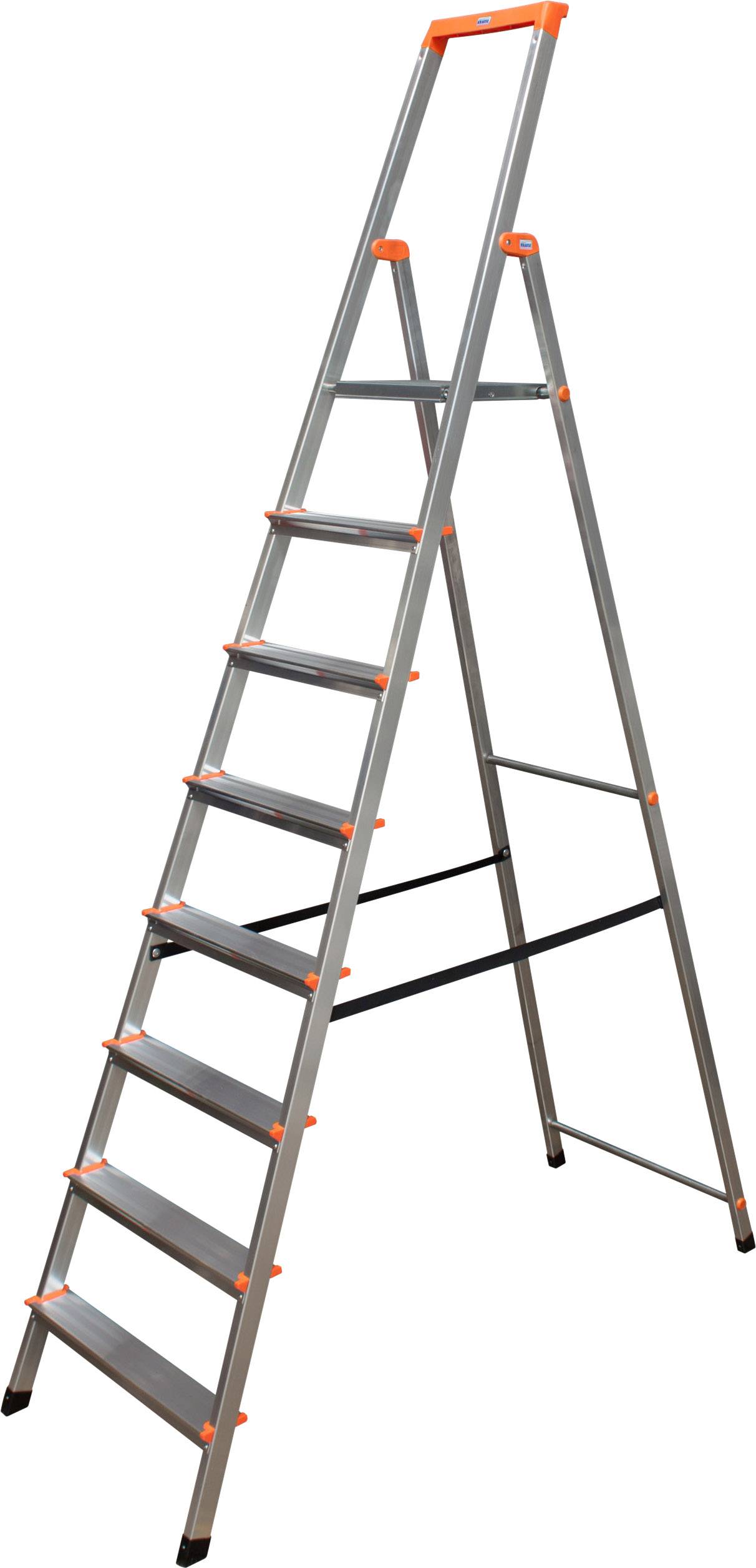 Krause 126269 Aluminium Stufen-Stehleiter Arbeitshöhe (max.): 3.70m Silber DIN EN 131 7.2kg