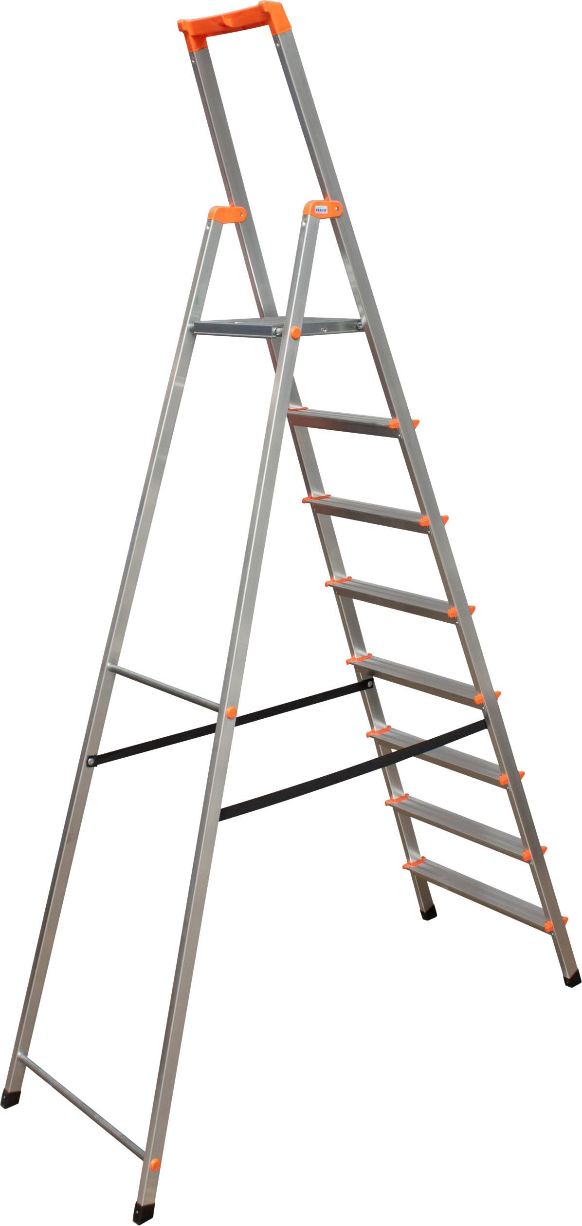 Krause 126269 Aluminium Stufen-Stehleiter Arbeitshöhe (max.): 3.70m Silber DIN EN 131 7.2kg