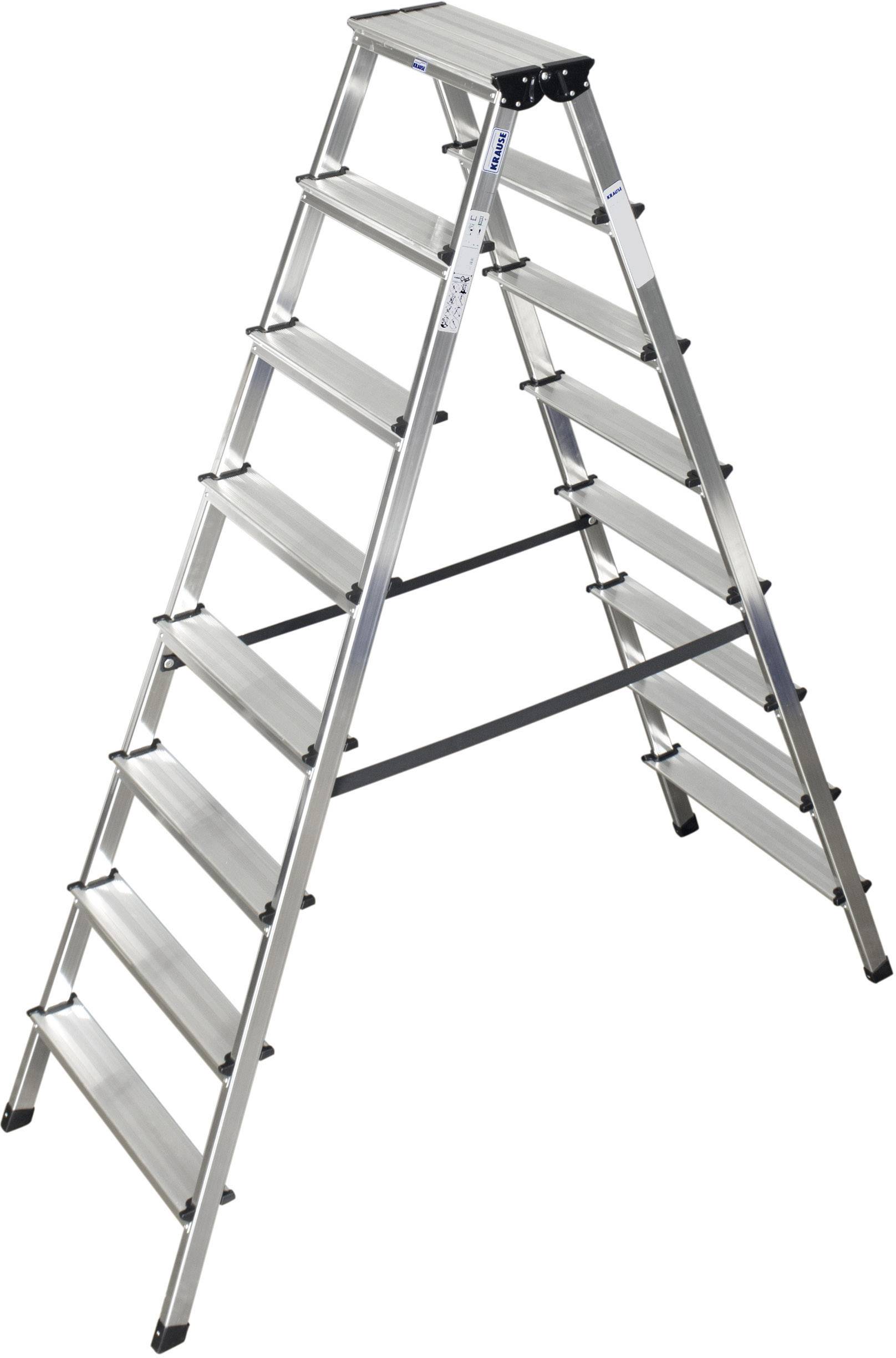 Krause 120373 Aluminium Stufen-Doppelleiter Arbeitshöhe (max.): 3.30m Silber DIN EN 131 8kg