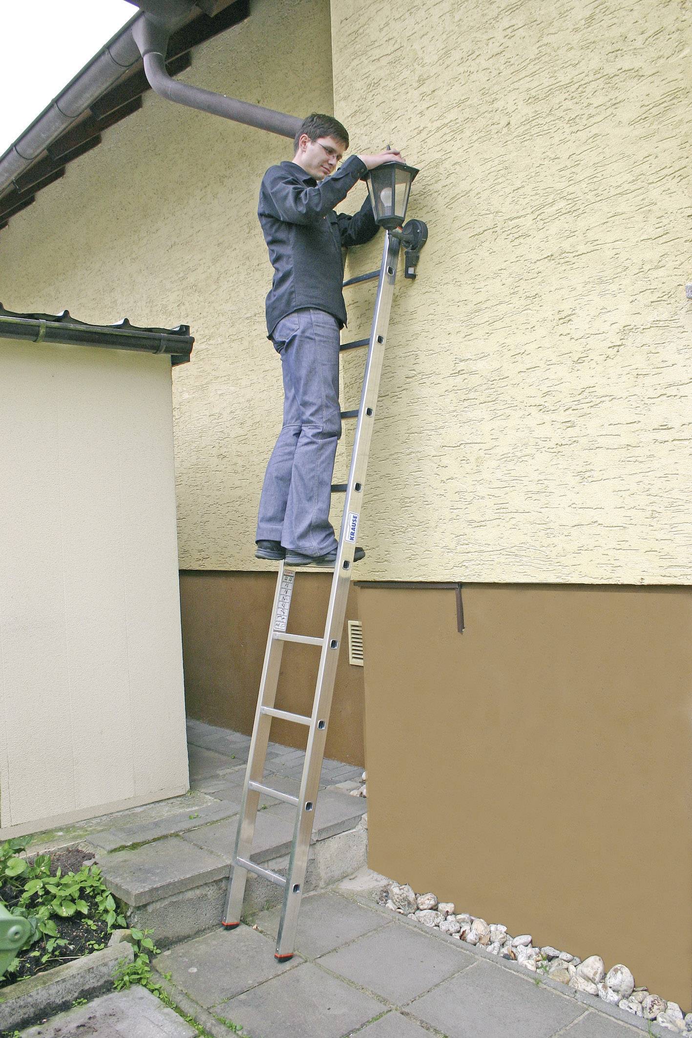 Krause 120519 Aluminium Anlegeleiter Arbeitshöhe (max.): 3.60m Silber DIN EN 131 4.3kg