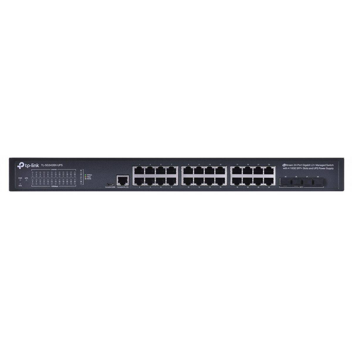 TP-LINK JetStream 24-Port Gigabit L2+ Managed Switch with 4 10GE SFP+ Slots and UPS Power 1 Gbps