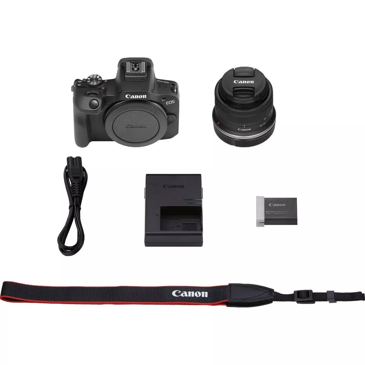 Canon EOS R100 + RF-S 18-45mm F4.5-6.3 IS STM Kit, 24,1 MP, 6000 x 4000 Pixel, CMOS, 4K Ultra HD, 309 g, Schwarz
