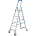 Krause 124630 Aluminium Stufen-Stehleiter fahrbar Arbeitshöhe (max.): 3.40m Silber DIN EN 131 10.7kg