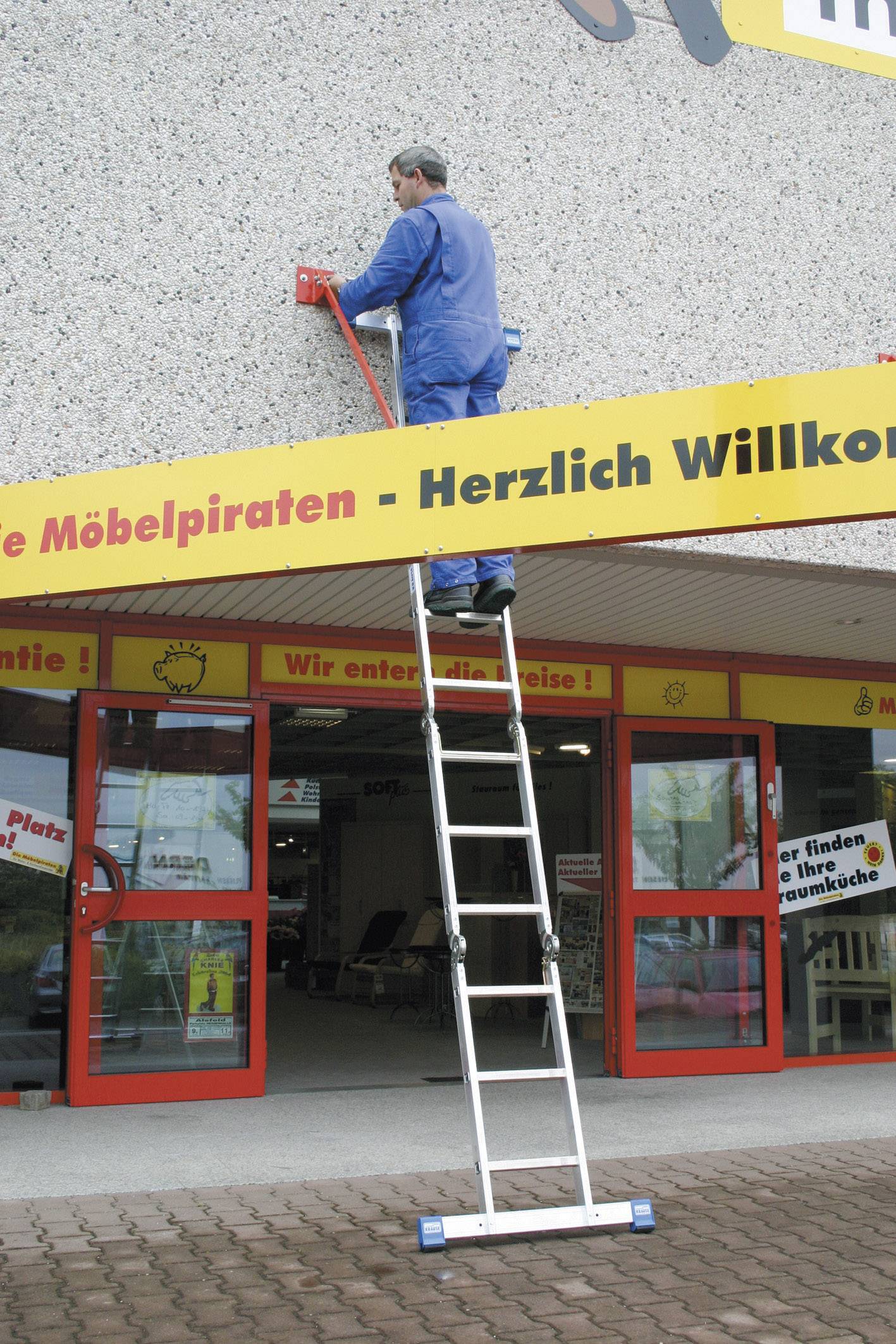 Krause 123503 Aluminium Multifunktionsleiter Arbeitshöhe (max.): 5.50m Silber DIN EN 131 14.5kg