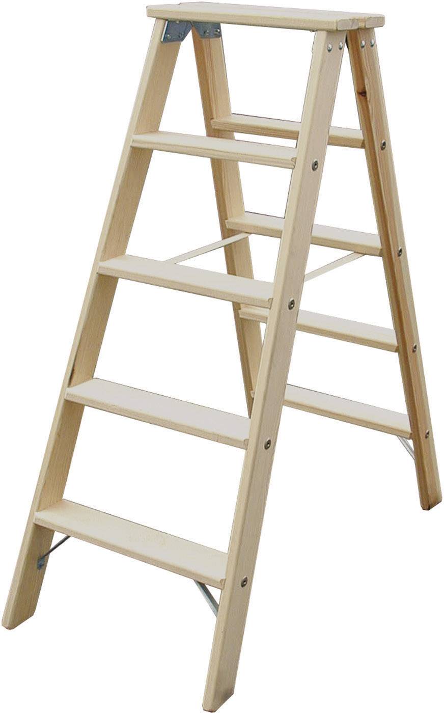 KRAUSE STABILO Stufen-DoppelLeiter Holz, 2x5 Stufen