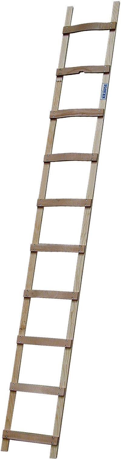 Holzleiter mit neun Sprossen.