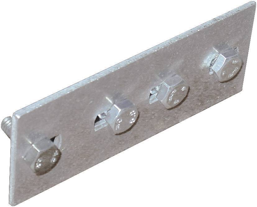 Metallplatte mit vier Schraubenbolzen.
