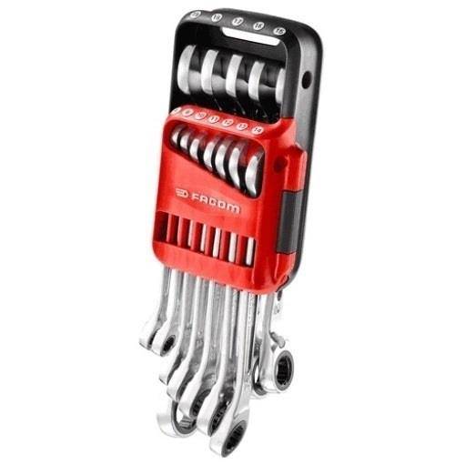 Knarren-Ring-Maulschlüssel-Set im Etui, 12-tlg.