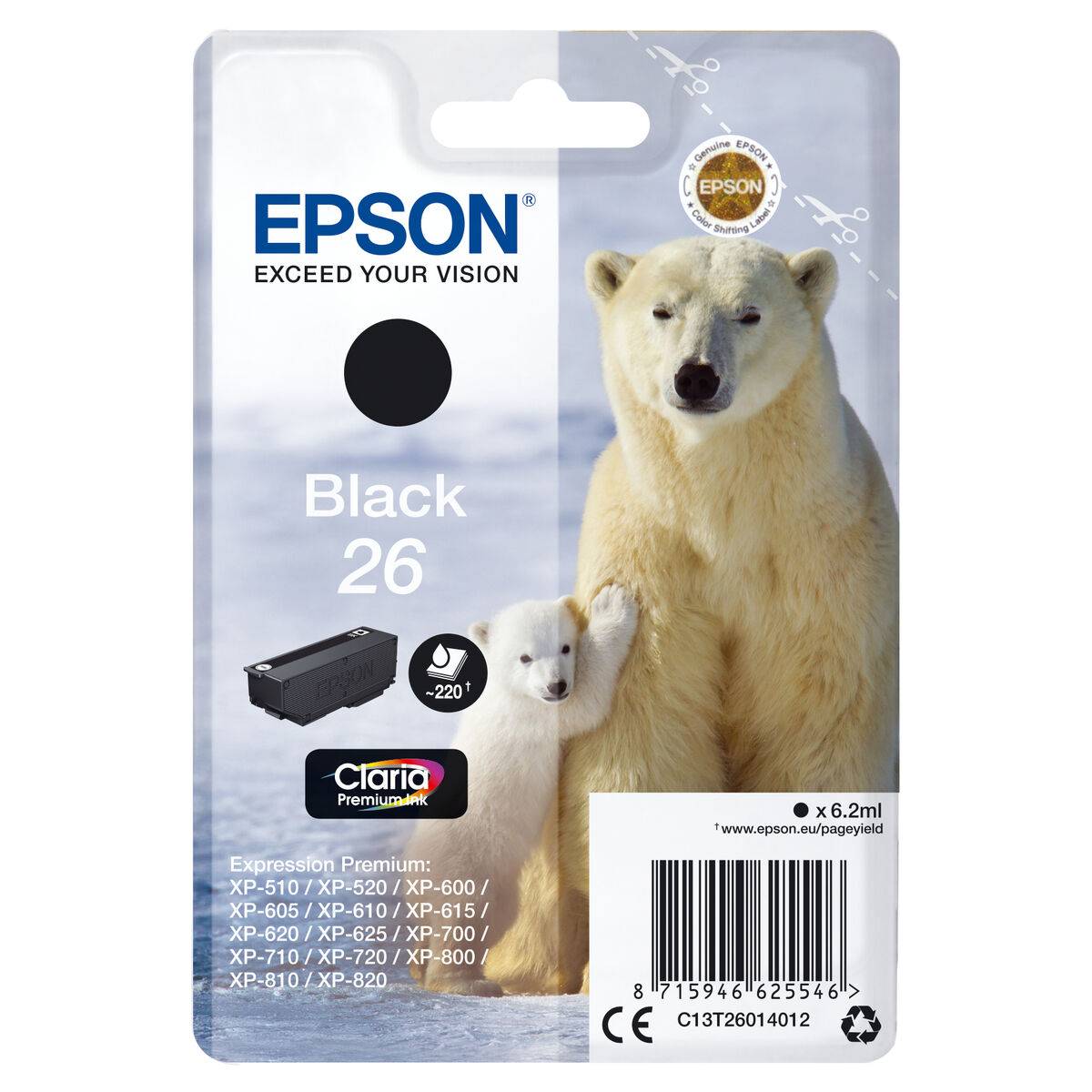 Epson Druckerpatrone T2601, 26 Original Schwarz C13T26014012
