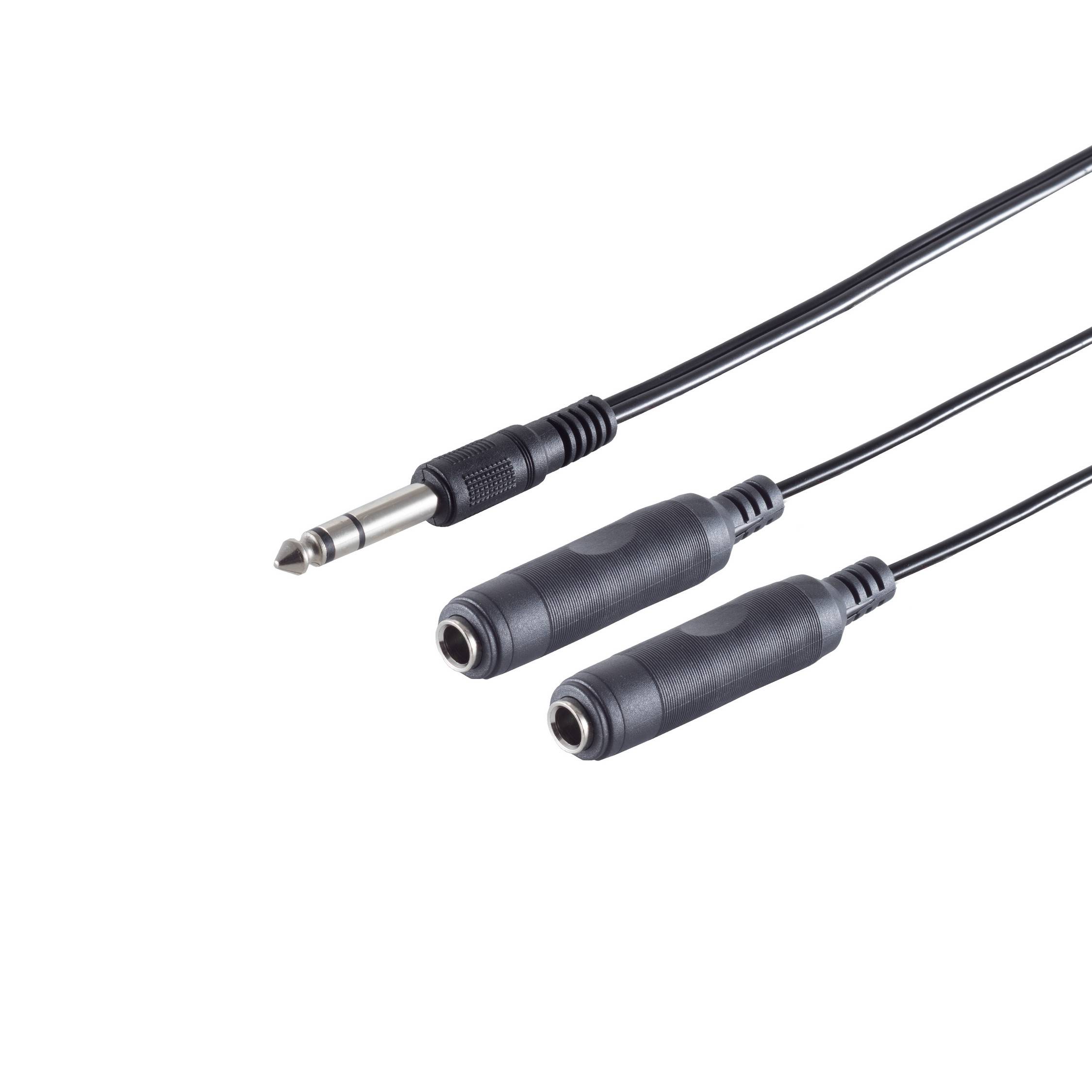 Klinkenstecker 6,3mm/ 2 Klinkenbuchse 6,3mm, 0,2m