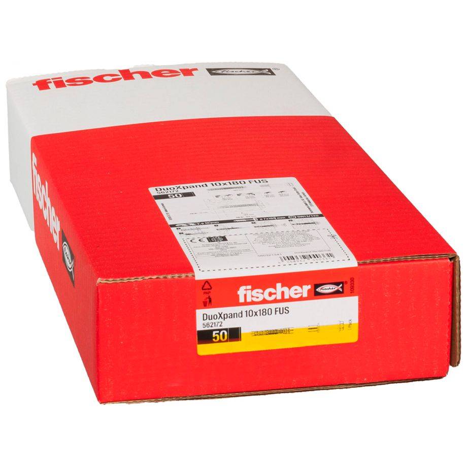 fischer 562172, Spreizdübel, Beton, Gipsblock, Mauerwerk, Nylon, Grau, Torx,