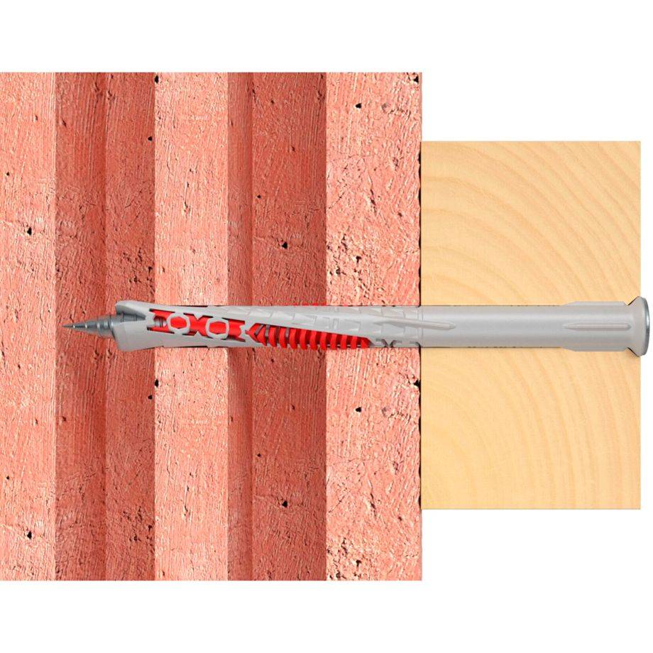 fischer 562162, Spreizdübel, Beton, Gipsblock, Mauerwerk, Nylon, Grau,
